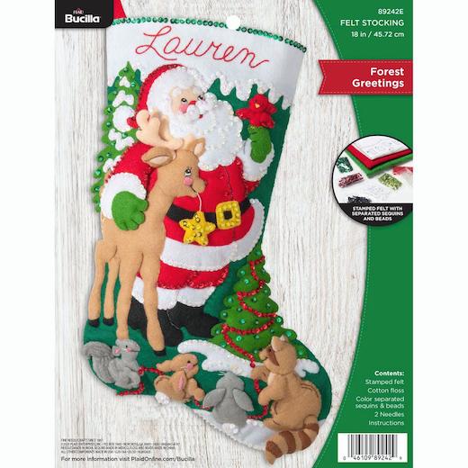 Bucilla Felt Kit Stocking 18 in. Forest Greetings