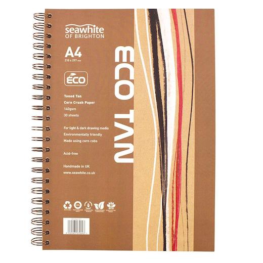 Seawhite 140gsm Corn Crush Eco Tan A4 Wire Bound Sketchbook Buddly Crafts