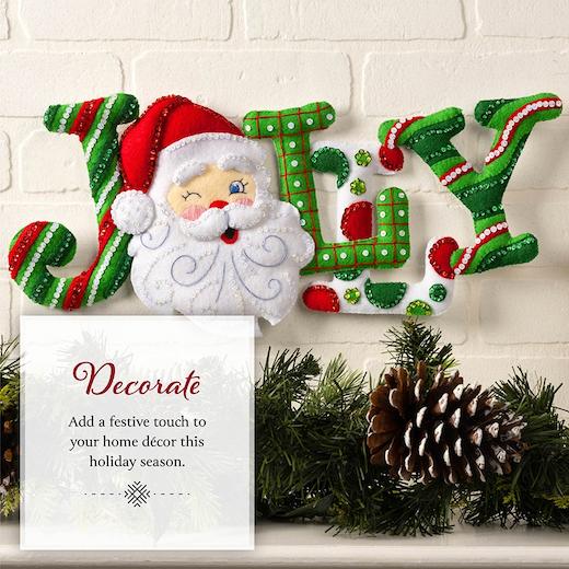 Learn to Stitch Bucilla Felt Santa Christmas Ornament 