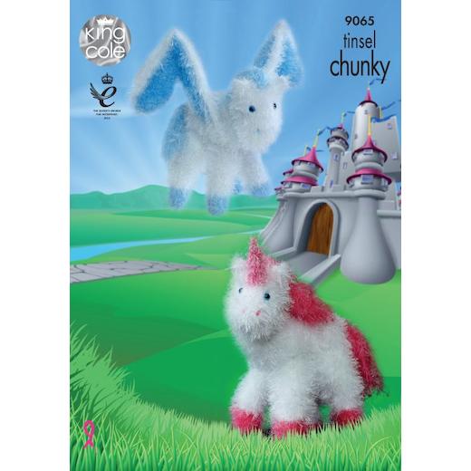 KNITTING PATTERN Unicorn /&Pegasus Toy Tinsel Yarn KNITTING PATTERN KingCole 9065