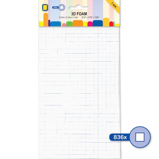 JEJE 5mm x 5mm Square 3D Double Sided Sticky Foam Pads - Picture 7 of 11