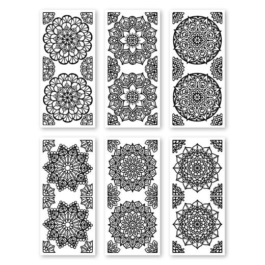 JEJE Peel Off Stickers 6pcs Mandalas 3.9908 Buddly Crafts