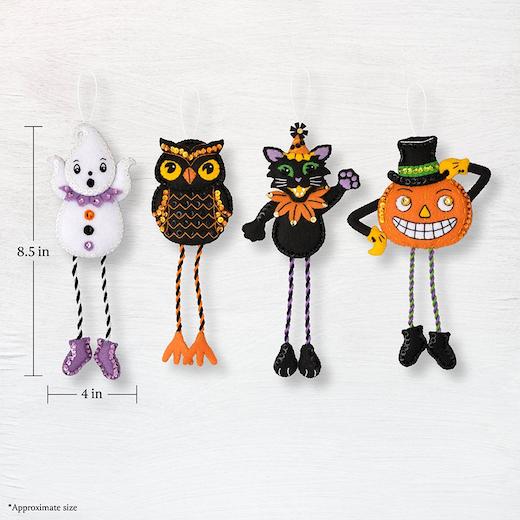 Bucilla Felt Ornaments Applique Kit Set of 4 - Halloween Squad