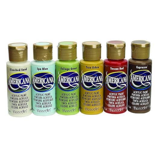 DecoArt Americana Acrylic Paints Value Pack 6pcs Home Decor DASK280 Buddly Crafts
