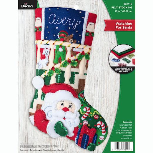 bucilla felt christmas stocking kits 18inch Finished Completed