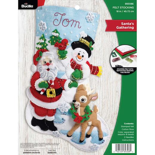 Bucilla 18 Felt Christmas Stocking Kit - Santa's Gathering