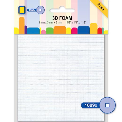 JEJE 3mm x 3mm Mini Square 3D Double Sided Sticky Foam Pads - Picture 3 of 3