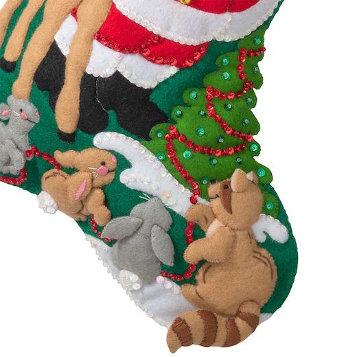 Bucilla Felt Kit Stocking 18 in. Forest Greetings