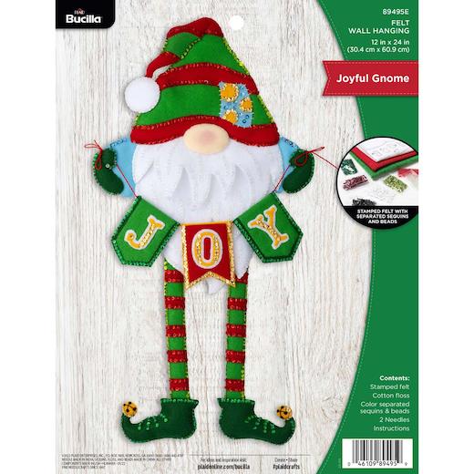 Bucilla 24" Felt Applique Wall Hanging Kit Joyful Gnome Buddly Crafts