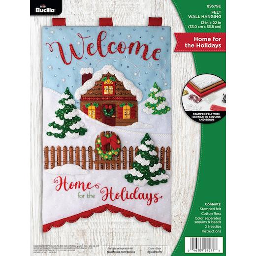 Bucilla Felt Wall Hanging Applique Kit Home For The Holidays Buddly