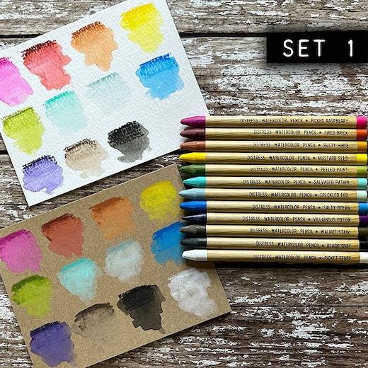 Tim Holtz Distress Watercolor Pencils 12pcs Set 1 Buddly Crafts