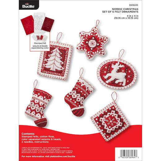 Bucilla Felt Ornaments Applique Kit Set Of 6-Snow Much Fun