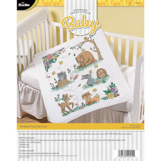 Bucilla PreQuilted Stamped Cross Stitch Crib Cover Kit Woodland