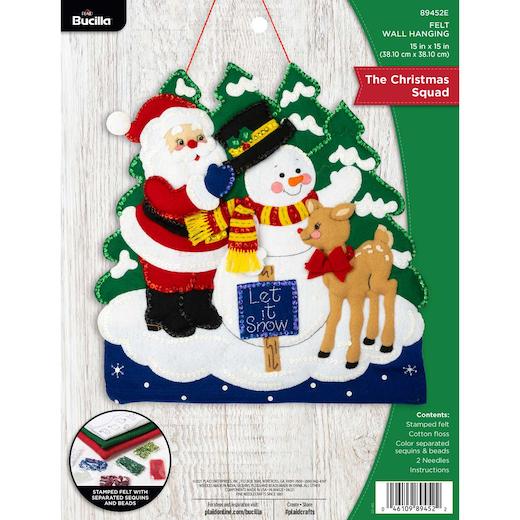 Bucilla Felt Wall Hanging Applique Kit The Christmas Squad Buddly