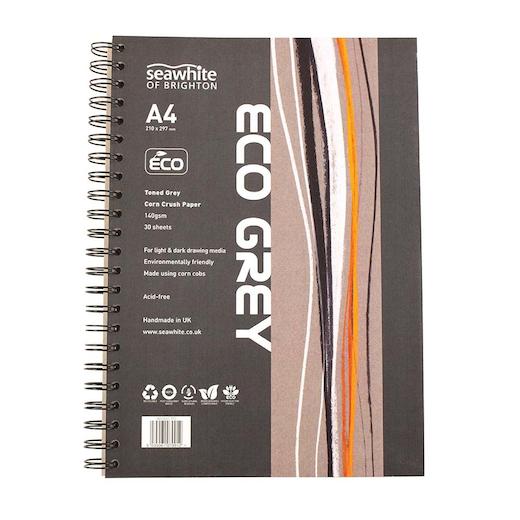 Seawhite 140gsm Corn Crush Eco Grey A4 Wire Bound Sketchbook Buddly