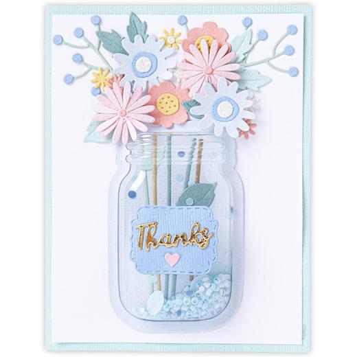 Sizzix Thinlits Die Set 17pcs - Jar of Flowers 665079 | Buddly Crafts