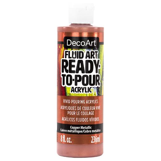 DecoArt Fluid Art Ready-To-Pour Acrylic Paint 8oz (236ml) - Copper ...