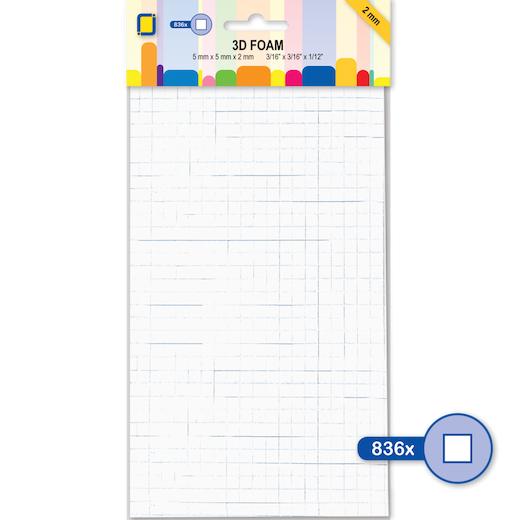 JEJE 5mm x 5mm Square 3D Double Sided Sticky Foam Pads - Picture 10 of 11