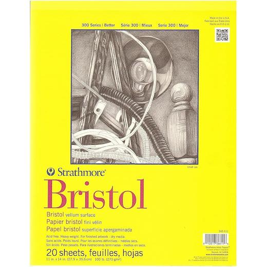 Strathmore 300 Series Bristol Vellum Paper Pad 20 Sheets