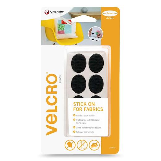 VELCRO Brand 25mm x 19mm Stick On Ovals for Fabrics 8 sets
