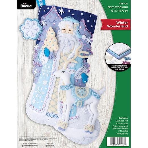 Bucilla 18" Felt Christmas Stocking Kit Winter Wonderland Buddly Crafts