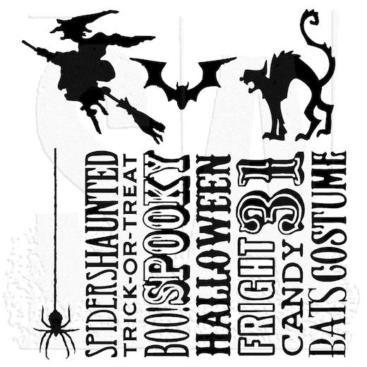 Tim Holtz Cling Rubber Stamps Halloween Silhouettes CMS115