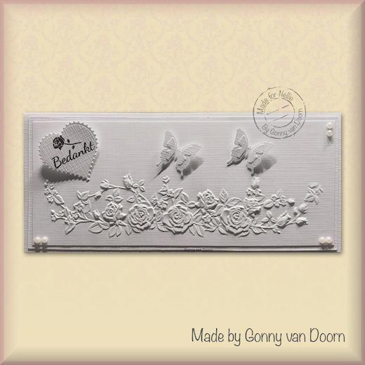 Nellie‘s Choice 3D Embossing Folder Slimline Roses Border EF3D056