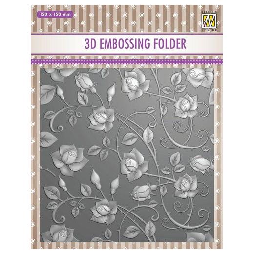 Nellie‘s Choice 3D Embossing Folder - Roses EF3D011 | Buddly Crafts