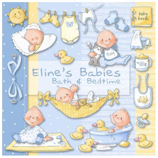 Eline's Digital ClipArt Set – Baby Boys Bath & Bedtime | Buddly Crafts