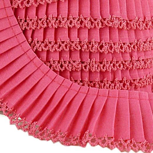 Byetsa 35mm Crochet Edge Pleated Cotton Trim 1m #75416 - Picture 3 of 8