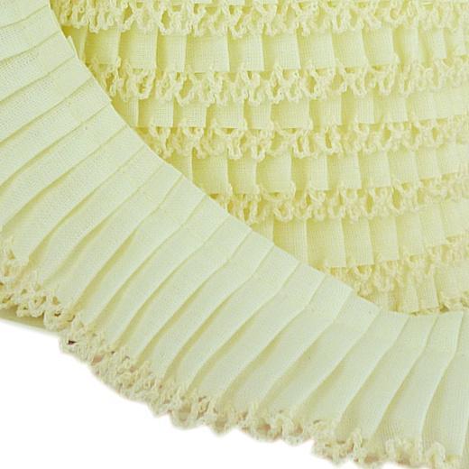 Byetsa 35mm Crochet Edge Pleated Cotton Trim 1m #75416 - Picture 4 of 8