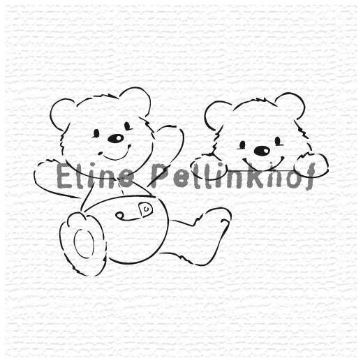 Eline's Digital Stamps – Two Teddy Bears | Buddly Crafts