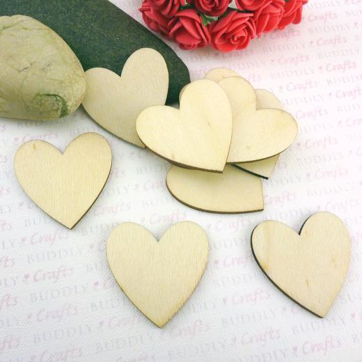 40% Coupon: 60 Count 3 Wooden Hearts for Crafts