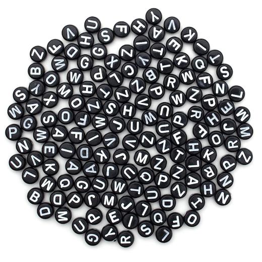 150pcs 4 X 7 Mm Round Alphabet Beads A-z 26 Letters Beads ,for DIY