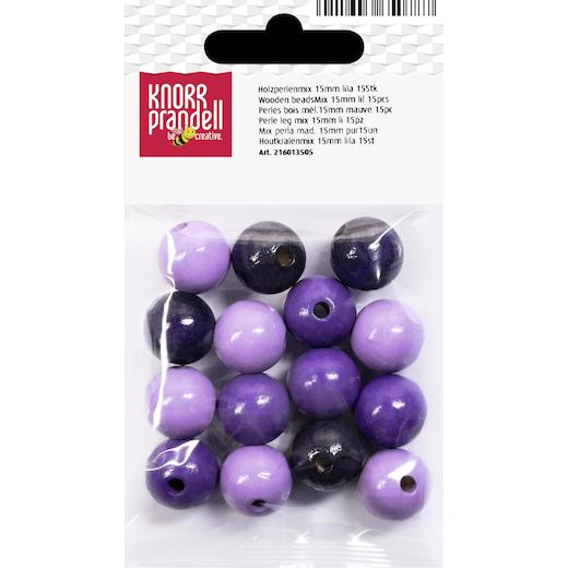 Knorr Prandell Ø 15mm Painted Round Beech Wood Beads Mix 15pcs - Picture 14 of 21