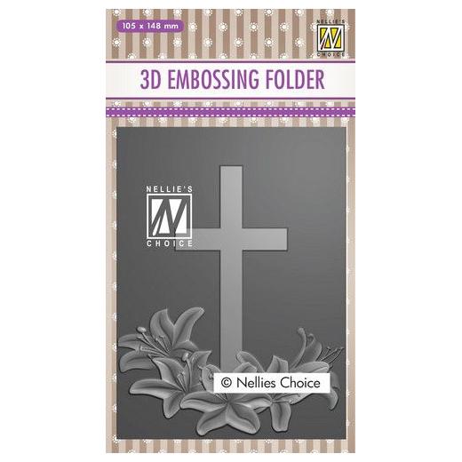 Nellie‘s Choice 3D Embossing Folder Cross EF3D019 Buddly Crafts