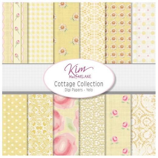 Kims Digi Papers Cottage Collection Yelo Buddly Crafts 0798