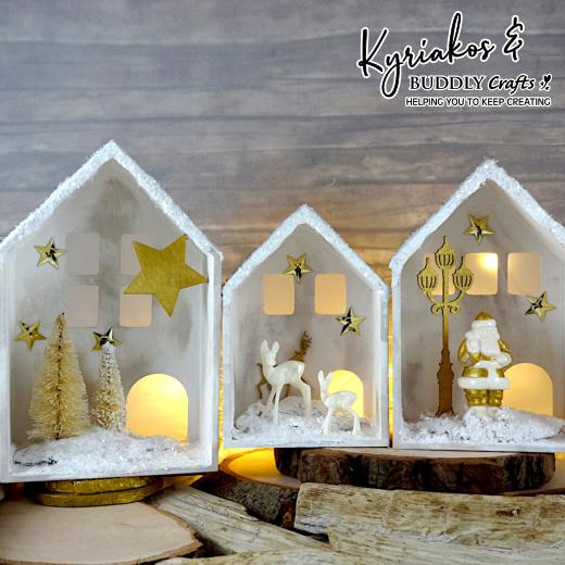 White Christmas Village Scene | Buddly Crafts