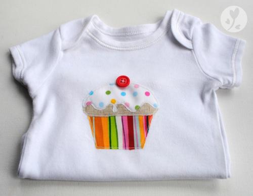 Sew Sweet Baby Vest Appliquéd Cupcake Onesie | Buddly Crafts